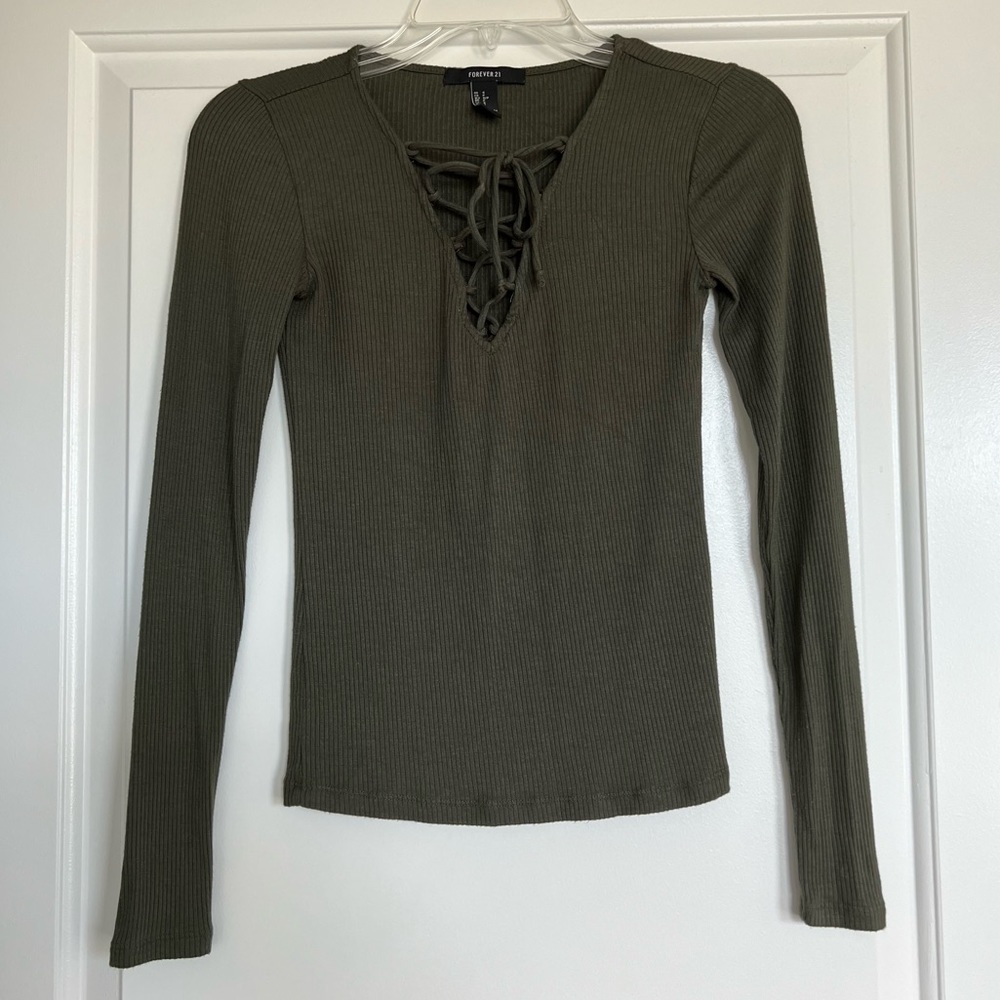 Forever 21 lace up shirt